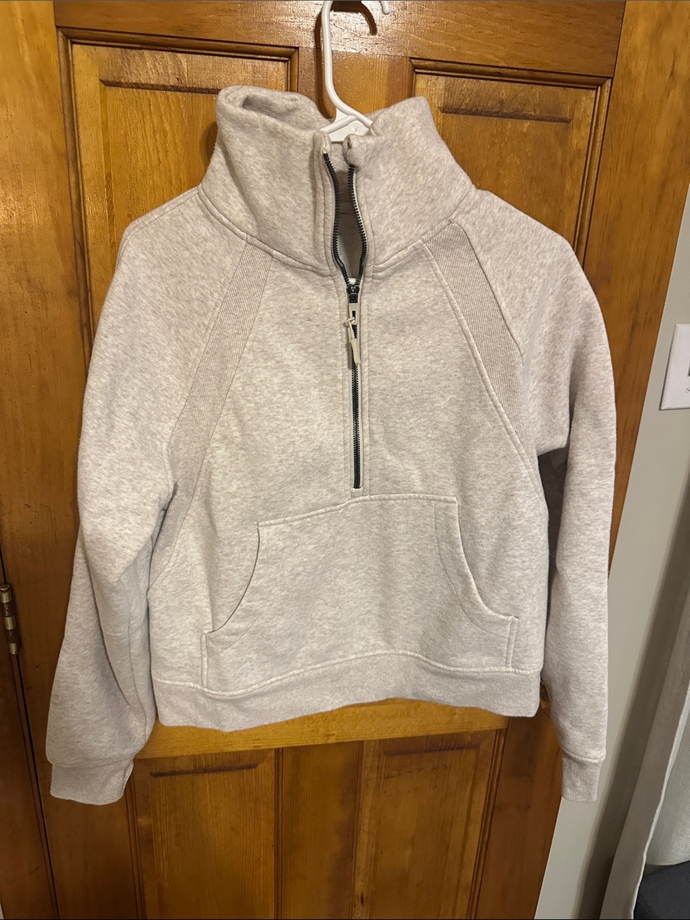Danskin Light Heather Gray Half-Zip Funnel Neck Pullover